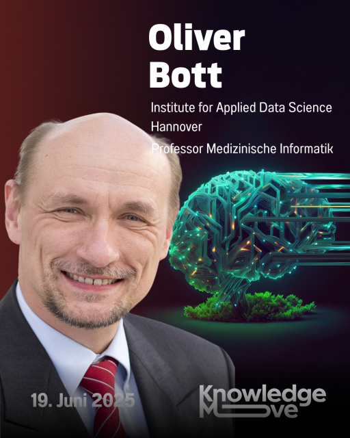 Porträt von Oliver Bott, Professor Medizinische Informatik, Hannover. Event-Ankündigung: 19. Juni 2025, KnowledgeMove.