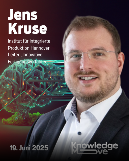 Porträt von Jens Kruse, IPH Hannover, Leiter Innovative Fertigungsverfahren. Event: KnowledgeMove, 19. Juni 2025.