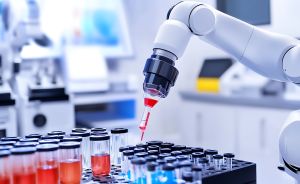 Roboterarm arbeitet im Labor