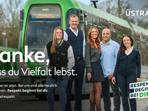 Plakat der Kampagne „Respekt beginnt bei dir“ der ÜSTRA 