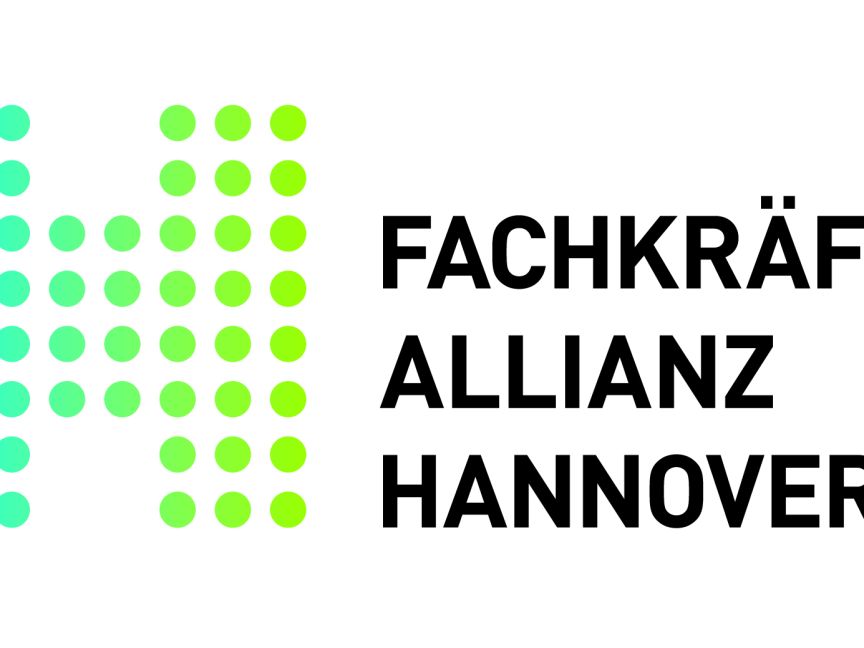Logo der Fachkräfte Allianz Hannover: stilisiertes „H" aus türkis-grünen Punkten, daneben schwarzer Schriftzug.