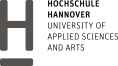 Logo der Hochschule Hannover: stilisiertes „H" in Grau, daneben Schriftzug „Hochschule Hannover – University of Applied Sciences and Arts"