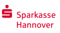 Rotes „S"-Logo mit Punkt oben und Text „Sparkasse Hannover" auf weißem Hintergrund.