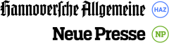 Logos von „Hannoversche Allgemeine" (HAZ) und „Neue Presse" (NP), zwei deutschen Tageszeitungen.