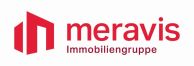 Rotes Logo mit stilisiertem Gebäude-Symbol und Schriftzug „meravis Immobiliengruppe" auf weißem Hintergrund.