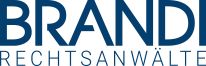 Logo „BRANDI RECHTSANWÄLTE" in dunkelblauen Großbuchstaben auf weißem Hintergrund.