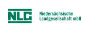 Logo der NLG – Niedersächsische Landgesellschaft mbH: grünes Kürzel „NLG" mit Balken, daneben Firmenname in Grün.