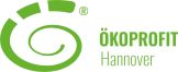Grünes Spirallogo mit ® und Text „ÖKOPROFIT Hannover" in Grün auf weißem Hintergrund.