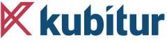 Logo "kubitur": stilisiertes rotes K-Symbol links, daneben blauer Schriftzug "kubitur" mit Akzent über dem i.