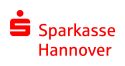 Rotes Logo der Sparkasse Hannover: stilisiertes „S" mit Punkt oben, daneben Schriftzug „Sparkasse Hannover".