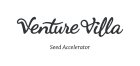 Logo "Venture Villa Seed Accelerator" in geschwungener schwarzer Schrift auf weißem Hintergrund.