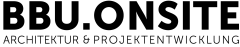 Logo BBU.ONSITE, darunter der Schriftzug Architektur & Projektentwicklung in Großbuchstaben.