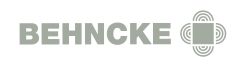 Logo der Firma Behncke: Grauer Schriftzug „BEHNCKE" und ein quadratisches Symbol mit konzentrischen Bögen.