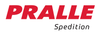 Logo mit rotem Schriftzug „PRALLE" und grauem Zusatz „Spedition" auf weißem Hintergrund.