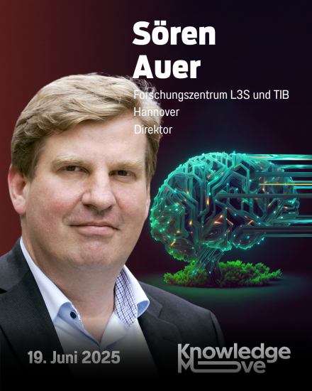 Porträt von Sören Auer, Direktor Forschungszentrum L3S und TIB Hannover, KnowledgeMove, 19. Juni 2025.