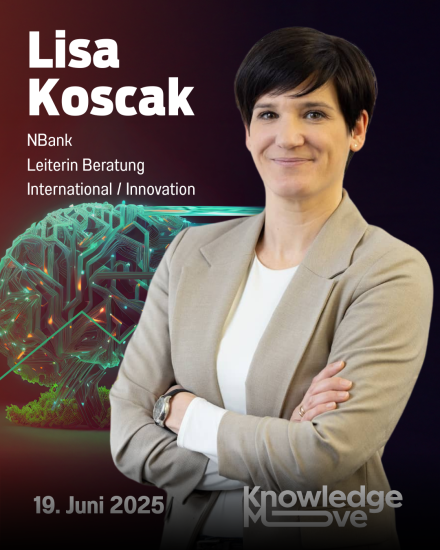 Porträt von Lisa Koscak, Leiterin Beratung International/Innovation bei NBank, KnowledgeMove, 19. Juni 2025