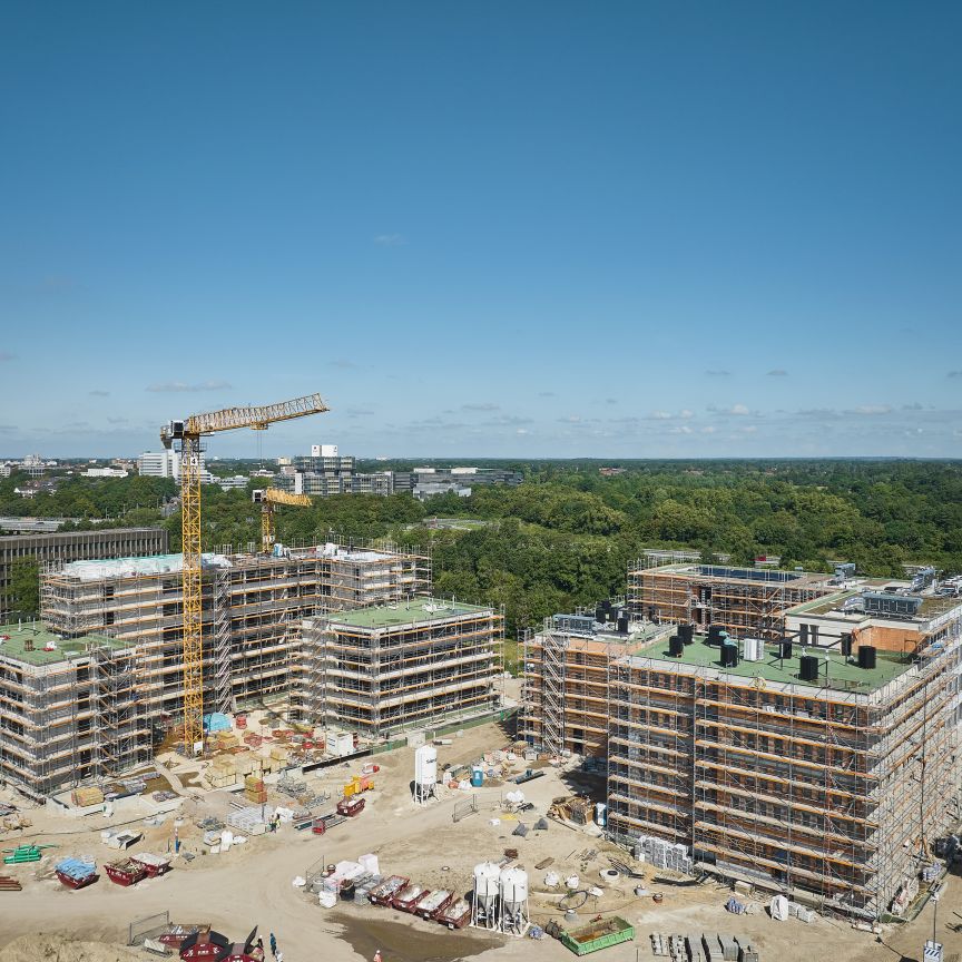 Baustelle Luftbild des Büroprojektes H3Ö