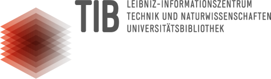 Logo der TIB: Rotes Rautenmuster links, rechts Kürzel „TIB" und Text „Leibniz-Informationszentrum Technik und Naturwissenschaften".