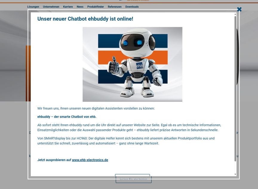 Chatbot der ehb electronics gmbh