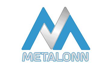 Blaues Dreieck-Logo mit silbernem M-Symbol und blauem Schriftzug „METALONN" auf weißem Hintergrund.