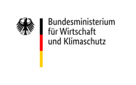 Logo des Bundesministeriums für Wirtschaft und Klimaschutz mit Bundesadler und deutschen Nationalfarben.
